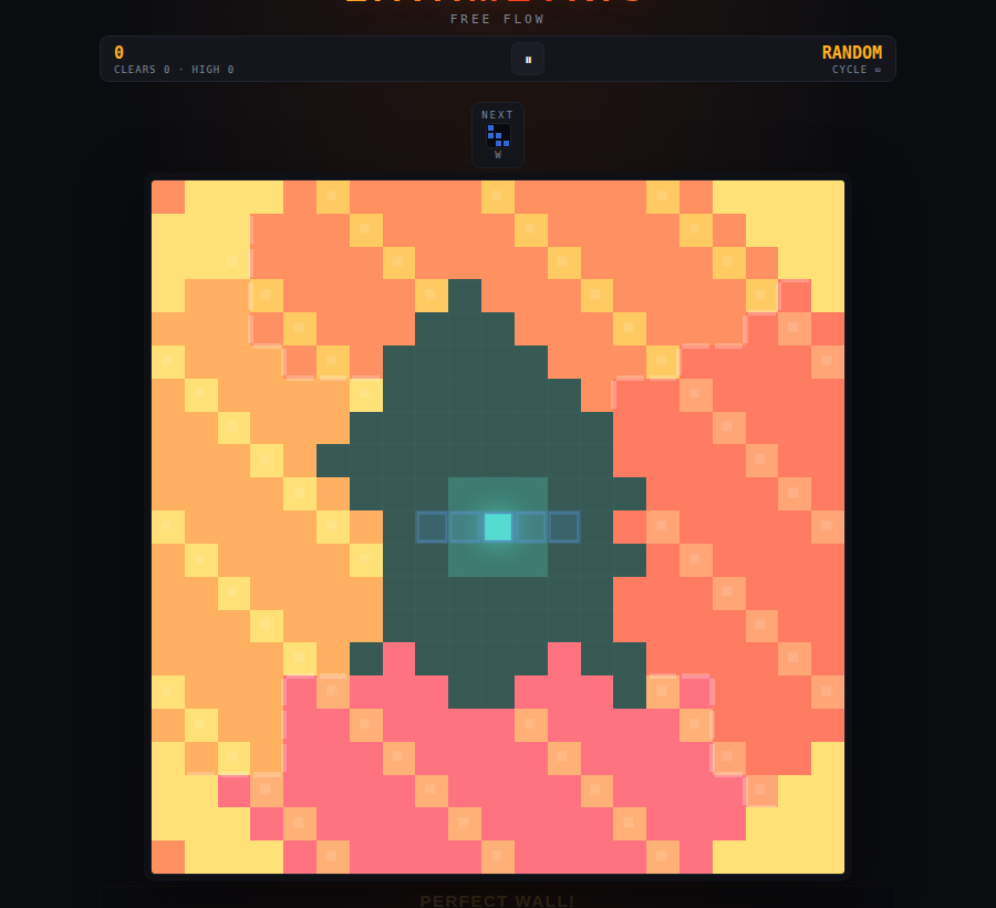 Free Flow mode — lava closing in from all four sides at once